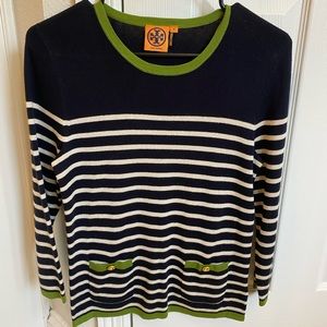 Tory Burch striped cashmere and silk top